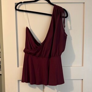 Maurices Burgundy One-Shoulder Top